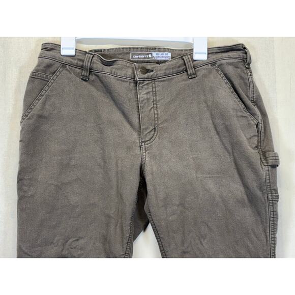 Carhartt Women’s Fleece Lined Relaxed Fit Work Pants 34x28 Brown - Picture 8 of 14